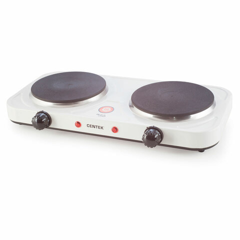 Настольная электрическая плита CENTEK CT-1507, 2000 Вт, 2 конфорки, 5 режимов нагрева, белая - фото 1