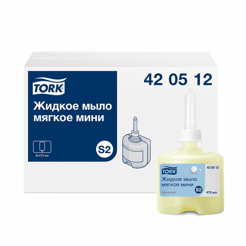 Картридж с жидким мылом одноразовый TORK (Система S2) Advanced, 0,475 л, мягкое, 420512 - фото 3