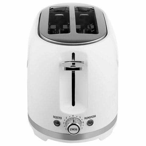 Тостер CENTEK CT-1432, 850 Вт, 2 тоста, 7 режимов, пластик, белый, CT-1432 WHITE - фото 4