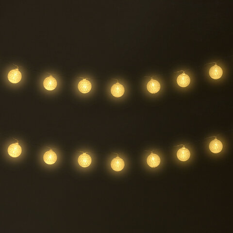 Электрогирлянда-нить комнатная 1,8 м, 16 LED, с насадками, вид: "Шарики", бронза, тёплый белый, на батарейках, ЗОЛОТАЯ СКАЗКА, 592558 - фото 6