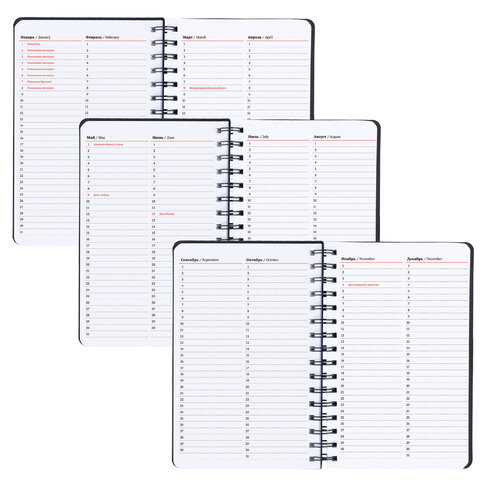 Ежедневник недатированный, А5, 135х210 мм, BRAUBERG "Felt", на гребне, войлок, застежка на кнопке, 160 л., черный, 117132 - фото 9