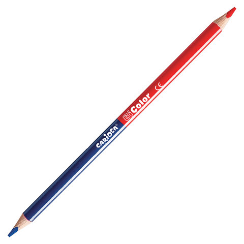 Карандаши двусторонние CARIOCA "Bi-color", 12 штук, 24 цвета, трехгранные, грифель 3 мм, натуральное дерево, 42991 - фото 2
