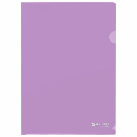 Папка-уголок жесткая, непрозрачная, А4, цвет лиловый, 0,15 мм, BRAUBERG PASTEL, 272890 - фото 2