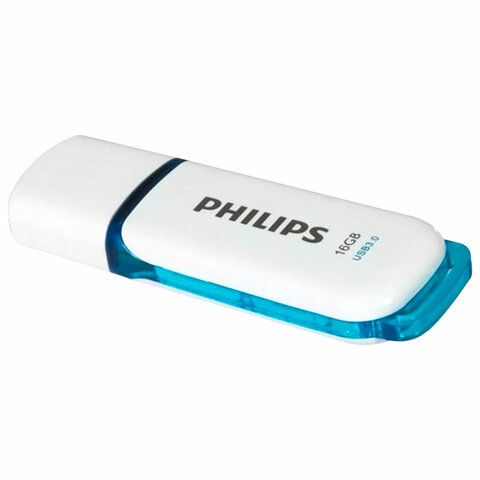 Флеш-диск 16 GB PHILIPS SNOW, разъем USB 3.0, синий, FM16FD75B/97 - фото 1