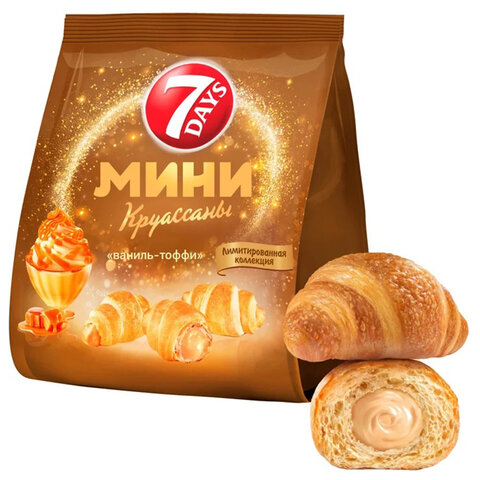 Круассаны мини 7DAYS крем "Ваниль-тоффи", 265 г, Y3643 - фото 1