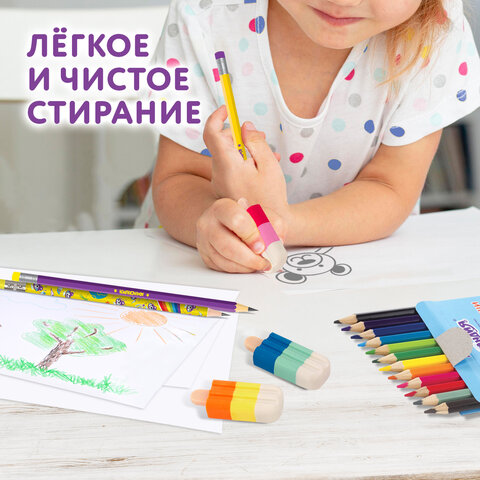 Набор ластиков фигурных ЮНЛАНДИЯ "СЛАДКИЕ ИСТОРИИ", 3 шт., ассорти, 229594 - фото 11