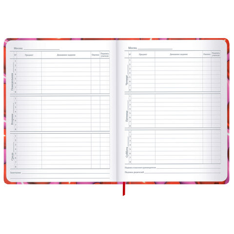 Дневник 1-11 класс 48 л., твердый, BRAUBERG, матовая ламинация, резинка, закладка-ляссе, с подсказом, "Сердечки", 107241 - фото 12