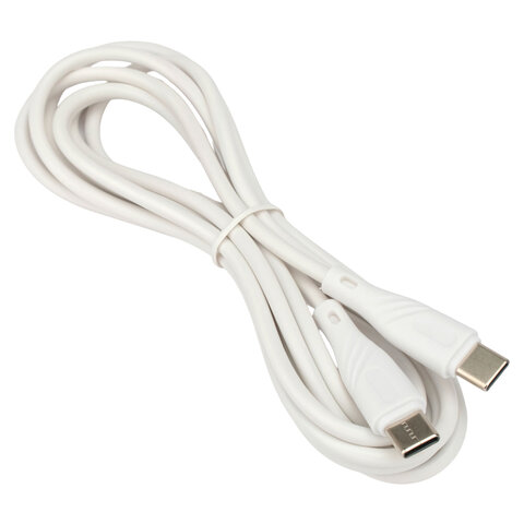 Кабель USB 2.0 Type-C-Type-C, 2 м, CABLEXPERT, 3 А, 60 Вт, PD/QC3.0, медь, белый, CCB-USB2-CMCMO1-2MW - фото 1