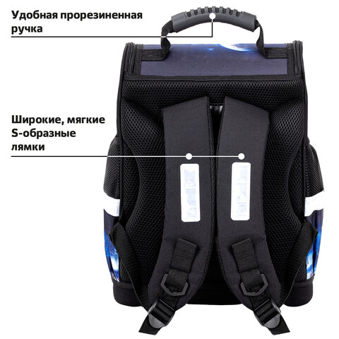 Ранец ЮНЛАНДИЯ WISE, 1 отделение, 3 кармана, устойчивое дно, Space driver, 37х29х15 см, 273163 - фото 18