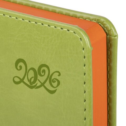 Ежедневник датированный 2026, А5, 138x213 мм, BRAUBERG "Rainbow", под кожу, зеленый, 117081 - фото 3