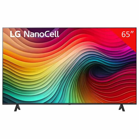 Телевизор LG 65NANO80T6A, 65" (163 см), NanoCell, 3840 x 2160, 4K, 16:9, SmartTV, Wi-Fi, черный - фото 1