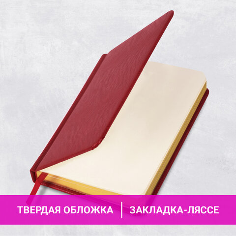 Ежедневник недатированный МАЛЫЙ ФОРМАТ 100x150 мм, А6, BRAUBERG "Iguana", под кожу, 160 л., красный, 114468 - фото 13