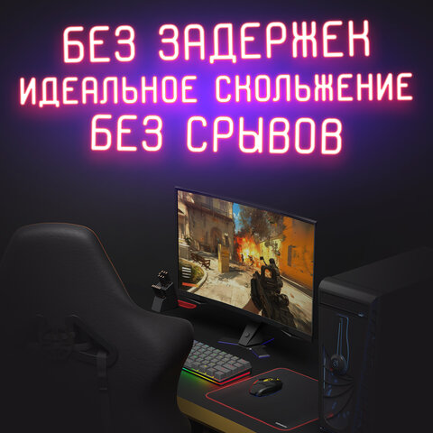 Коврик компьютерный для мыши большой SONNEN "CYBER OUTLAW", ткань + резина, 400х355х3 мм, 513616 - фото 13