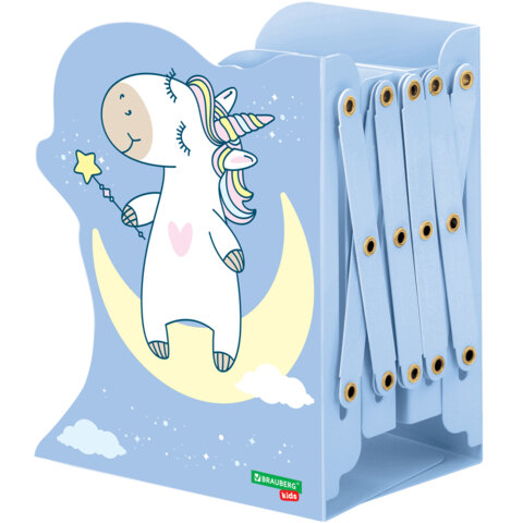 Подставка-держатель для книг и учебников фигурная BRAUBERG KIDS "Unicorn" раздвижная, металл, 238069 - фото 1