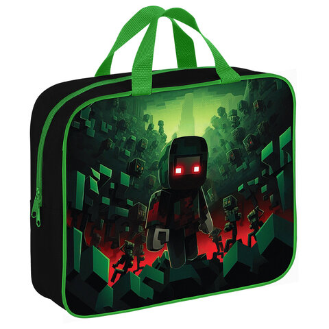 Папка на молнии с ручками BRAUBERG А4, 1 отделение, полиэстер, 80 мм, "Night warrior", 272183 - фото 1