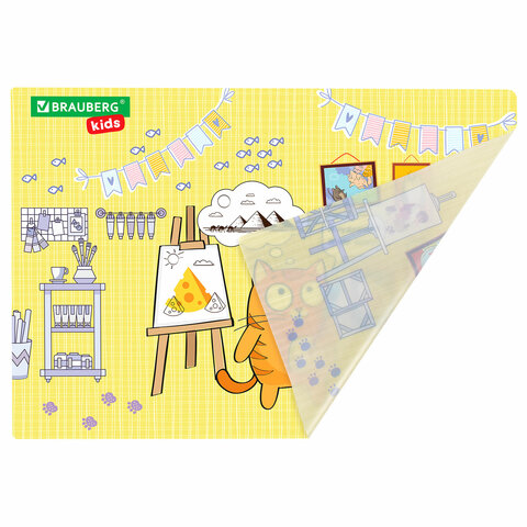 Настольное покрытие BRAUBERG KIDS для труда и творческих занятий, ПВХ, "Artist", 50х35 см, 272358 - фото 2