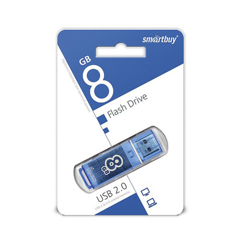 Флеш-память Smartbuy Glossy, 8Gb, USB 2.0, гол, SB8GBGS-B - фото 3