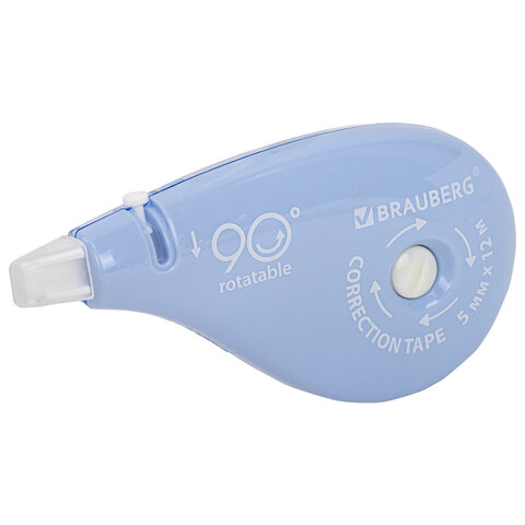 Корректирующая лента BRAUBERG PASTEL 5 мм х 12 м, вращающийся наконечник 90°, ВЫГОДНАЯ УПАКОВКА 3 штуки в блистере,механизм перемотки,272489 - фото 3