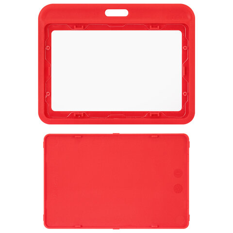 Бейдж горизонтальный (54х85 мм), красный, МАТОВАЯ ПОВЕРХНОСТЬ, BRAUBERG EXTRA, 238820 - фото 3