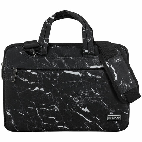 Сумка портфель HEIKKI STYLE (ХЕЙКИ) с отделением для ноутбука 13-14", 3 кармана, черная, 26х36х3 см, 272606 - фото 4