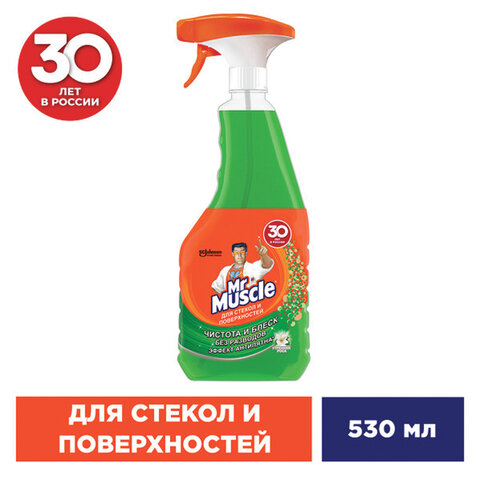 Средство для мытья стекол и зеркал 530 мл, МИСТЕР МУСКУЛ "Утренняя роса", распылитель - фото 4