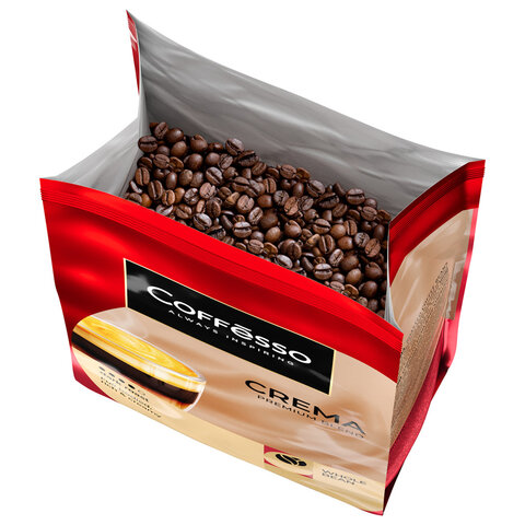 Кофе в зернах COFFESSO "Crema", 1 кг, 102486 - фото 4