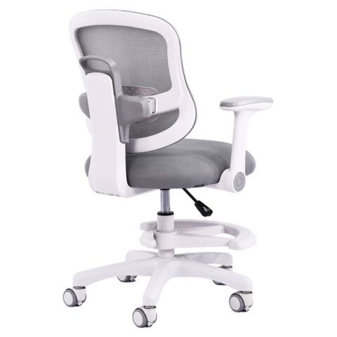 Кресло детское с подставкой для ног BRABIX KIDS "MG-215", сетка/ткань TW, серое, 533313 - фото 4