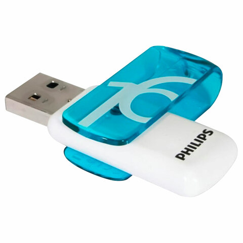 Флеш-диск 16 GB PHILIPS VIVID, разъем USB 2.0, синий, FM16FD05B/97 - фото 2
