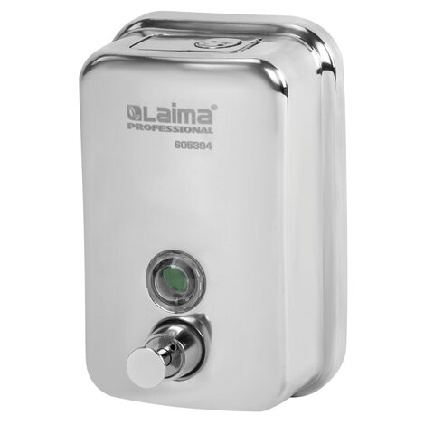 Дозатор для жидкого мыла LAIMA PROFESSIONAL INOX (гарантия 3 года), 0,5 л, нержавеющая сталь, зеркальный, 605394 - фото 1