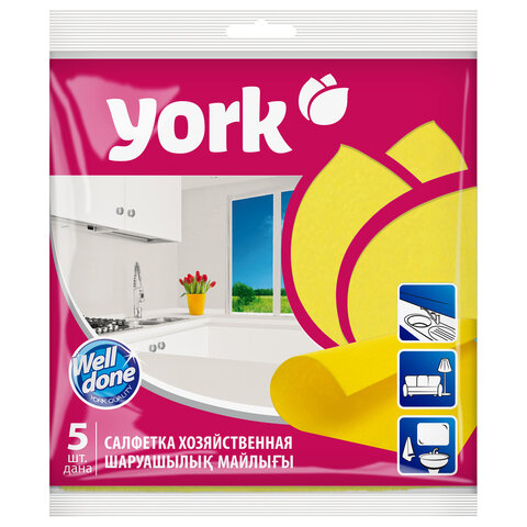 Салфетки ВИСКОЗНЫЕ универсальные, 35х35 см, КОМПЛЕКТ 5 шт., 85 г/м2, YORK, 20020 - фото 13