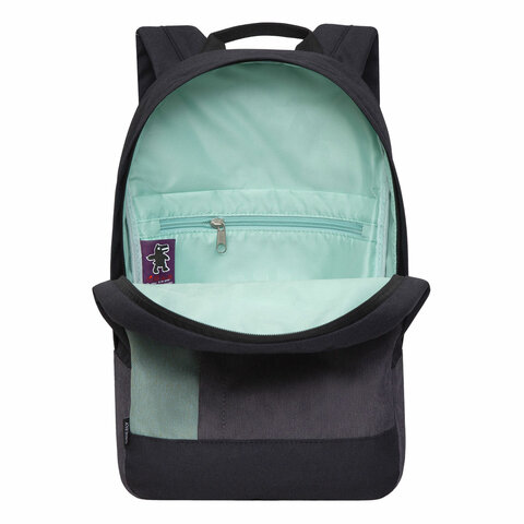 Рюкзак GRIZZLY школьный, укрепленная спинка, 1 отделение, для девочек, BLACK/MINT, 37,5х24х12 см, RXL-327-3/2 - фото 4