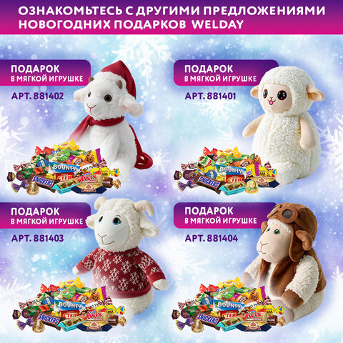 Подарок новогодний "МОРОЗ", "Мягкая игрушка-символ 2027 года", НАБОР конфет 800 г, WELDAY (ВЭЛДЭЙ), 881407 - фото 10