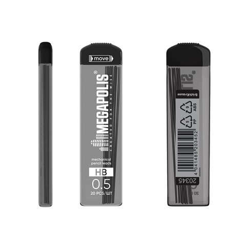 Грифели запасные для механических карандашей 0,5 мм ERICH KRAUSE, HB, КОМПЛЕКТ 20 ШТ., 20345 - фото 2