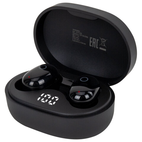 Наушники беспроводные TWS внутриканальные с микрофоном, SONNEN EP-BH25B, Bluetooth 5.3, черные, 514125 - фото 2