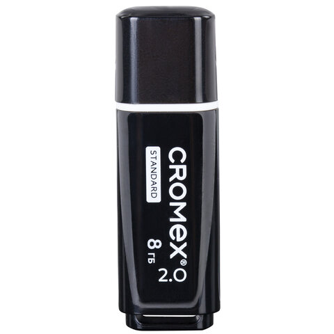 Флеш-диск 8 GB, CROMEX (КРОМЕКС) Standard USB 2.0, черный, 514157 - фото 2