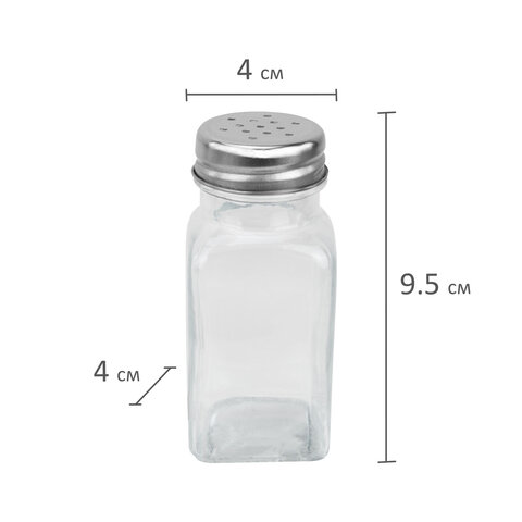 Набор для специй 2х80 мл, CLASSIC, солонка + перечница, стекло/сталь, WEGLA (ВЕГЛА), 700226 - фото 5