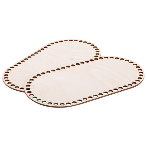 Донышки деревянные для вязания овальные, 2 шт., 24,5х13 см, BRAUBERG HOBBY, 665318 - фото 4