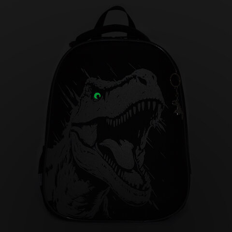 Ранец BRAUBERG SHINY, 2 отделения, с брелком, Scary dino, СВЕТЯЩИЙСЯ РИСУНОК, 38х28х14 см, 273143 - фото 4