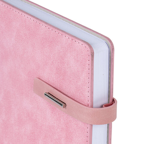 Ежедневник недатированный А5 138х213 мм BRAUBERG "Cowboy", под кожу, застежка 160 л., розовый, 116199 - фото 3