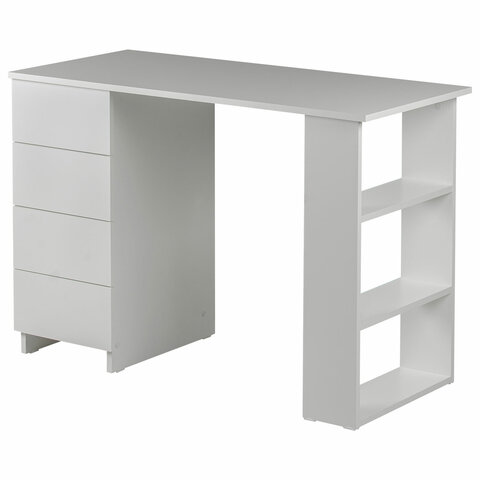 Стол письменный/компьютерный BRABIX "Scandi CD-016", 1100х500х750 мм, 4 ящика, белый, 641891, ЦБ013707-1 - фото 1