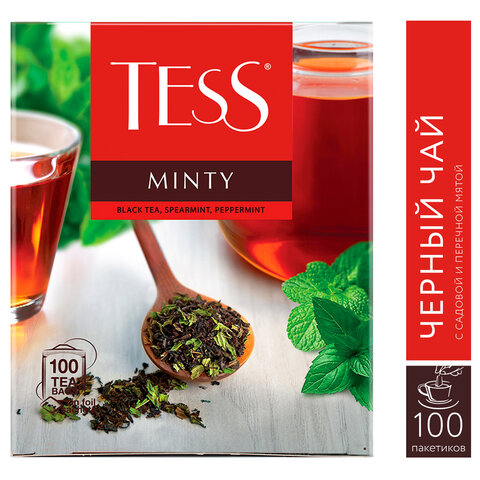 Чай TESS "Minty" черный с мятой, 100 пакетиков в конвертах по 1,5 г, 1663-09 - фото 5