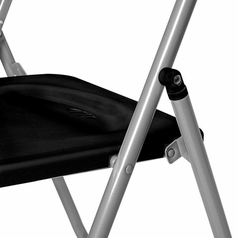 Стулья складные BRABIX "Golf Lite CF-017", КОМПЛЕКТ 4 шт., серебристый каркас, пластик, чёрный, 533034 - фото 10