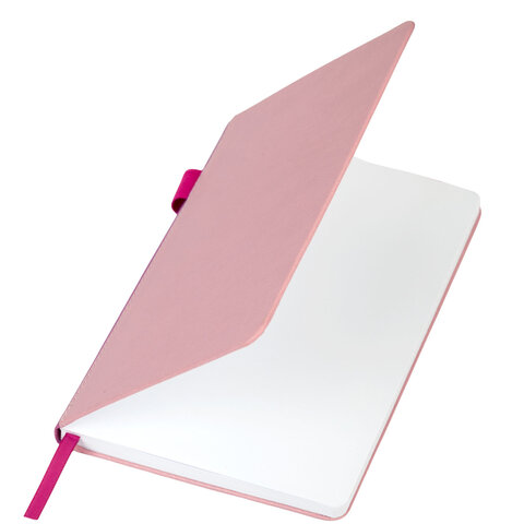 Блокнот А5 135x212 мм BRAUBERG "Edge", под кожу, резинка, держатель, 80 л., клетка, розовый, 117148 - фото 5