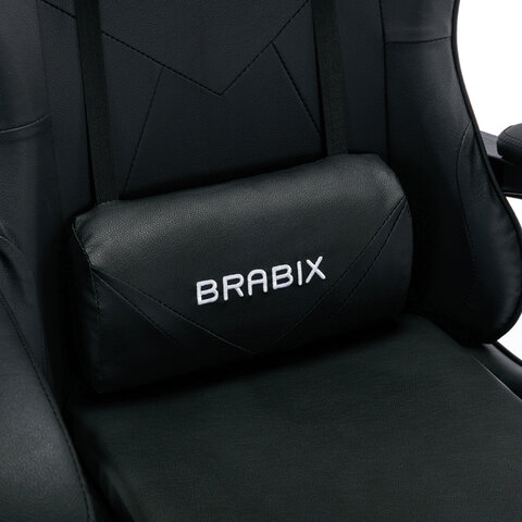 Кресло компьютерное BRABIX "Dexter GM-135", подножка, две подушки, экокожа, черное, 532800 - фото 11