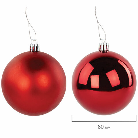 Шары ёлочные НАБОР 40 шт., 8 см/4 см, "Red&White", красные/белые, пластик, ЗОЛОТАЯ СКАЗКА, 592167 - фото 10