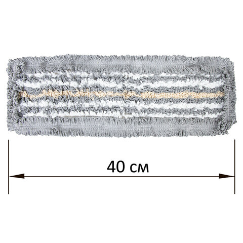 Насадка МОП плоская для швабры/держателя 40 см, ТИП У/К, хлопок/микрофибра, СЕРАЯ, LAIMA EXPERT, 606629 - фото 8