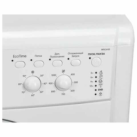 Стиральная машина INDESIT IWSC 6105, 1000 об/мин, 6 кг, фронтальная загрузка, 16 программ, белая, 869990767720 - фото 7