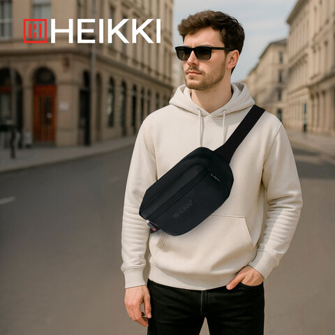Сумка на пояс HEIKKI RIO (ХЕЙКИ) регулируемый ремень, черная, 28х16х9 см, 273886 - фото 19