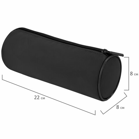 Пенал-тубус BRAUBERG, с эффектом Soft Touch, мягкий, черный, 22х8 см, 272302 - фото 5