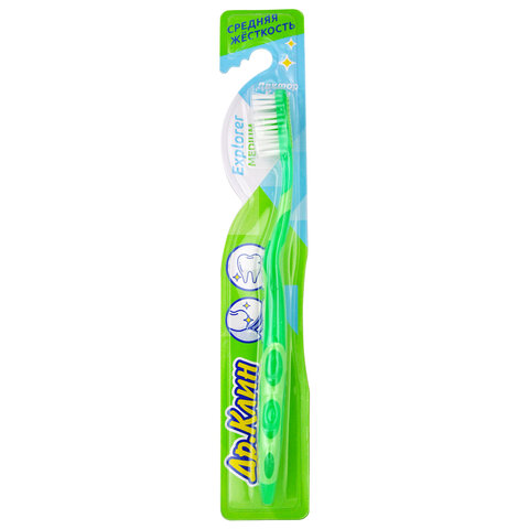 Зубная щетка DR.CLEAN "Explorer" (ассорти 3 цвета), средняя, YGIR-165 - фото 2